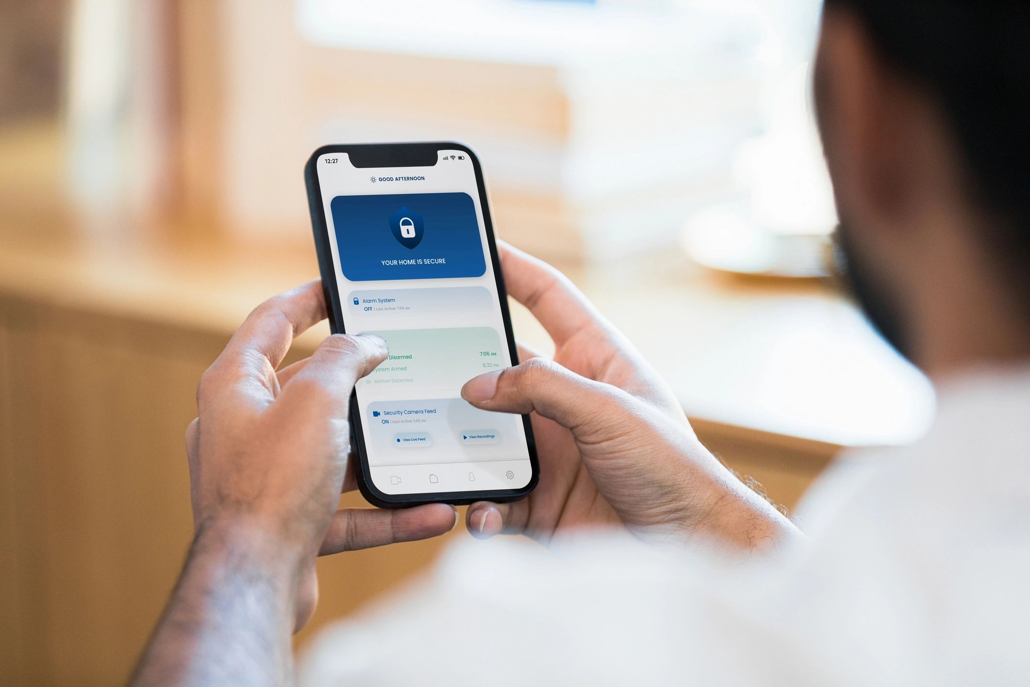 Mobile app user adjusting profile settings